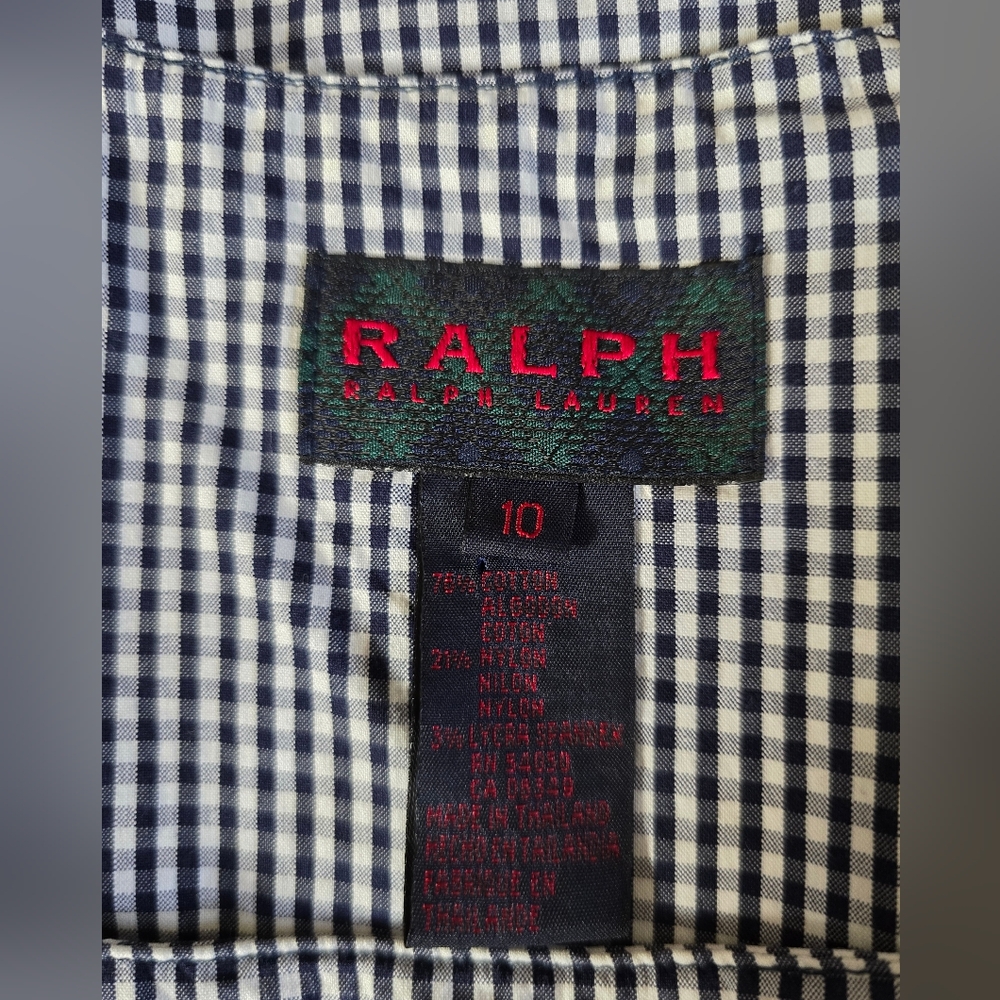 Vintage RALPH Ralph Lauren Black White Gingham Sleeveless Dress Size 10 - Picture 6 of 9